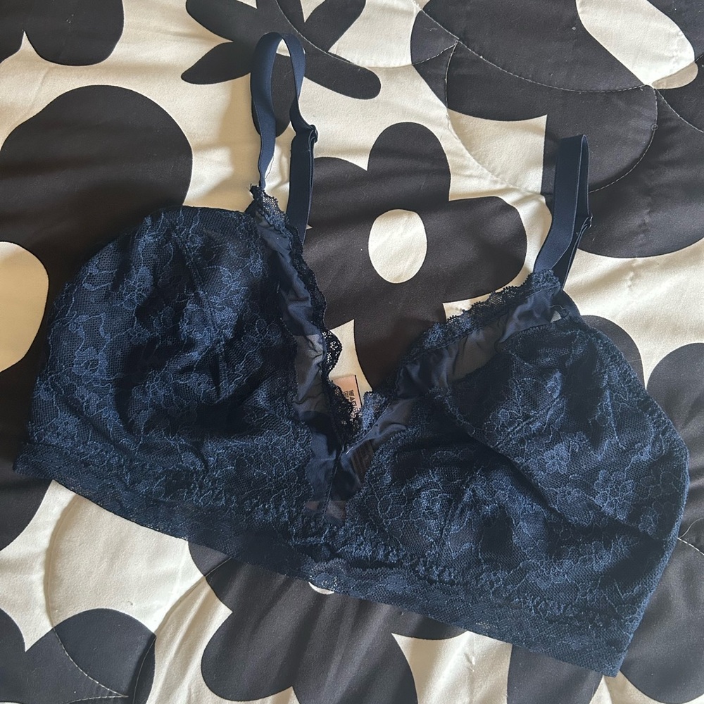 Victorias Secret | navy lace bralette curvy fit